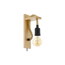 Aplique De Pared Vintage 30x13,5 Cm En Cuerda Y Soporte De Madera Eglo Rampside