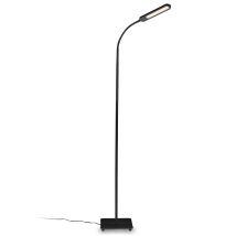 Lampadaire Noir Salon Led 6,5w, Luminosité Réglable Tête Flexible Choix De Lumière Fonction Touch Lampadaire Moderne Chambre Bureau