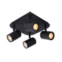 Lennert - Deckenstrahler Badezimmer - Led Dim. - Gu10 - 4x5w 3000k - Ip44 - Schwarz - Lucide