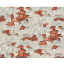 Edem - Empapelado Aspecto Piedra Azulejos 819dn55 Papel Pintado Vinílico Estampado En Caliente Tejido Non Tejido Ligeramente Texturado De Aspecto Yeso