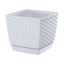 Bergland - Maceta Ratolla Square 2,5l., Dimensiones 16,5x16,5x14,2 Cm, Color Blanco