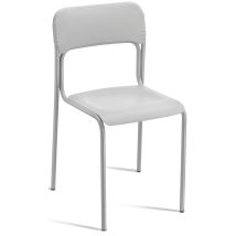 Lot De 4 Chaises Pour Cuisine Et Salle À Manger En Métal, Économique, Simple Mais Robuste, Style Moderne, Assise Et Dossier En Plastique Facile À 