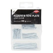 Cogex 85233 punta Cabeza Plana Surtido, Gris, Set De 200 piezas