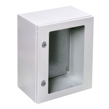 Ide - Gnt406025 Surround Da Parete Metallico. Porta Trasparente, Ip66, Ral7035