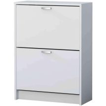 Mb - Mueble Zapatero Manila Con 2 Trampones En Blanco. 60 Cm(ancho) 81.6 Cm(altura) 25 Cm(fondo)