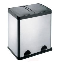 Evre Recycling Bin With Lids For Kitchens / 48 Litre Capacity / 2 Compartments Waste Separation (48l)