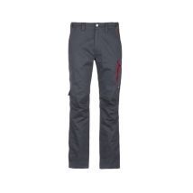 Pantaloni Da Lavoro Multipocket Inn-lever Ducati - 100% Cotone 270 G/m² - Grigio Naturale/rosso