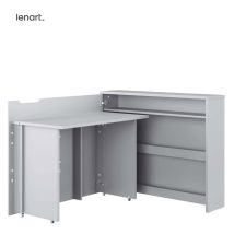 Bim Furniture - Lenart Work Concept Cw-01l Bureau Extensible Avec Étagères - Côté Gauche - Plateau 100 Cm Gris Mat