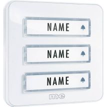 M-e - Modern-electronics Kta-3 W Pulsantiera Per Campanello Con Targhetta 3 Scomparti Bianco 12 V/1 A