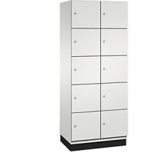 EUROKRAFT Armario de 5 compartimentos Cambio – 2 secciones – Gris luminoso – 10 compartimentos – Acero pintado – Cerradura de cilindro