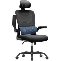Naspaluro - Ergonomic Mesh Office Chair With Lumbar Support, Bigzzia High Back Reclining Desk Chair With Reliable Armrests, Swivel Computer Task Chair