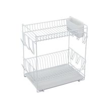 Escurreplatos de acero blanco – Capacidad para 18 platos – Accesorio de cocina práctico y eficiente