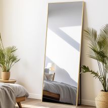 Lunamirror - Ganzkörperspiegel 161 X 52 Cm, Großer Stand- Und Wandspiegel, Für Schlafzimmer, Wohnzimmer, Flur & Eingangsbereich, Gold