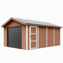Garaje De Calidad Premium 17 M²- L378xl530 Cm - Garaje Para Autos, Motos, Bicicletas, Máquinas De Jardinería - Construcción Con Paneles Lp Smartside -