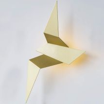 Cozevdnt Moderne Led-vogel-wandleuchte Für Schlafzimmer, Wohnzimmer, 2 W, Beleuchtungsfläche 3-8 M (12,8 Zoll) (gold)