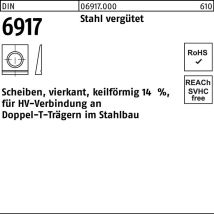 Peiner - Din 6917 Scheibe Vierkant Keilförmig Für I-träger Stahl C45 21mm