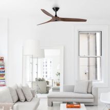Ventilador de techo Serene 152 cm madera oscura – motor DC silencioso – 6 velocidades – función reversible