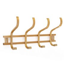 Appendiabiti Attaccapanni Da Parete Legno Quercia 8 Ganci Appendi Abiti 60x24x26