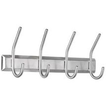 Alco - Wandgarderobe 130 X 70 X 315 Mm (b X H X T) 4 Haken Edelstahl Silber