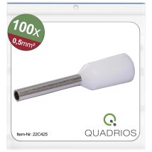 Quadrios - 22c425 Aderendhülse 0.5 Mm² Teilisoliert Weiß 1 Set