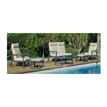 Conjunto Terraza Jardín Aluminio Haston-7 Con Estructura En Antracita.