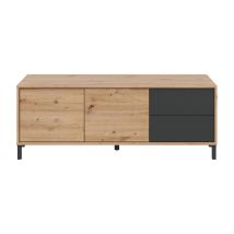Mobile Tv 130 Cm Brooklyn Color Nodi Rovere E Grigio Antracite Stile Industriale