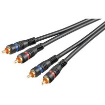 Stereo-verbindungskabel 2x Cinch, Zweifach Geschirmt, 2x Cinch-stecker 2x Cinch-stecker. Kabellänge 0.2 M
