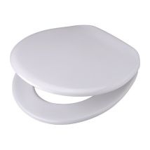Pagette - Asiento De Inodoro V.i.p. Con Tapa, Con Soporte De Acero Inoxidable Blanco