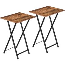Side Table 2 Set, Folding Tv Tray Table, Snack Table For Eating At Couch, Small Sofa End Laptop Drinks Coffee Table For Small Space, Living Room, 
