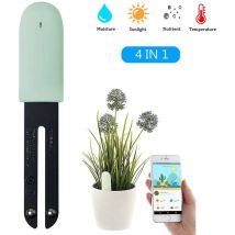 Tumalagia - For Xiaomi Flower Care Soil Tester, Intelligent Plant Monitor Bluetooth 4 In 1 Soil Tester Automatically Monitors Humidity / Light / 