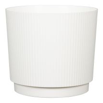 Scheurich Lino, Blumentopf Aus Kunststoff, Farbe: Chalk White, 29 Cm Durchmesser, 25,8 Cm Hoch, 13 L Vol.