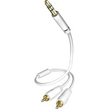Star - Mp3-audiokabel (3,5 Mm Klinke Auf 2-poligen Cinch, 0,75 M), Farbe White - In-akustik