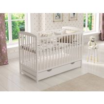 Love For Sleep - Jacob Cot Bed 120x60cm With Drawer & Aloe Vera Mattress (white) - White