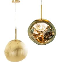 Toolight Hängelampe gold – Moderne Pendelleuchte aus Glas – Höhenverstellung – Energieeffizienzklasse A – IP20 – 60W max.