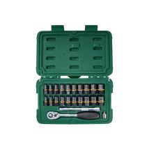 SATA – BoltBiter Fastener Extraction Tool Set – 23 Pieces – 1/4in & 3/8in Sockets – Ratchet Wrench