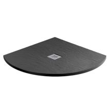 Minerals Jet Black Slate Effect Quadrant Shower Tray 900mm X 900mm - Mx