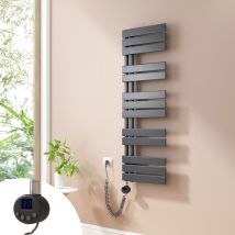 Badheizkörper Elektrisch Heizkörper Mit Heizstab, Handtuchtrockner Mit Temperaturgeregelte Heizstäbe, 120x40cm Anthrazit - Heilmetz