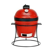 Kamado Joe Joe Jr. Ceramica Barbecue Carbone Griglia In Rosso Fiammeggiante