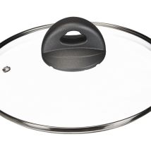 Aeternum Coperchio Universale In Vetro Temperato Con Valvola Di Sfiato E Bordo In Acciaio Inox, 22 Cm