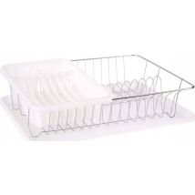 Égouttoir à vaisselle moderne – Plastique et métal chromé – 11x43,5x33,5 cm – Autre accessoire pour évier