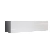 Design Ameublement - Mobile Tv Mobile Da Soggiorno Sospeso Porta Tv Salotto Stilo Moderno 1 Anta Bianco Finitura Lucida Modello Aitana M1 120x30x40cm