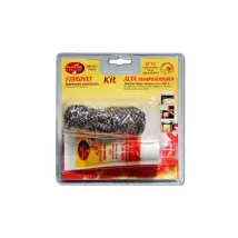 Guarnizione In Fibra Di Vetro Best Fire "kit Fibrovet" Con Corda 1,5 Mt, Diametro 10 Mm E Tubetto Silicone Nero Da 60 Ml