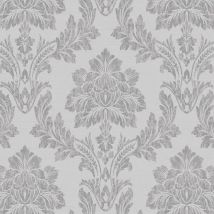 Holden - Salvador Wallpaper Decor Damask Floral Silver Grey Metallic Textured