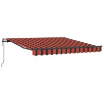 Auvent Rétractable Marquise - Orange Et Marron 300 X 250 Cm Fr3712 - Maison La Vie