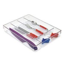 Interdesign - Idesign Linus Portaposate Da Cassetto, Grande Portaposate In Plastica Con 5 Scomparti, Trasparente