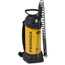 Mesto – Spruzzatore ad alta pressione FERROX – Contenitore in poliestere acciaio rivestito, Tubo a spirale 25 m, Ugello a cono Hollow 11 mm