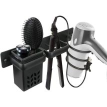 Sèche-cheveux Salle De Bain Rangement Porte Accessoires Support Organisateur Ensemble Et Lisseur Accessoire Mural Professionnel En Aluminium Pour,