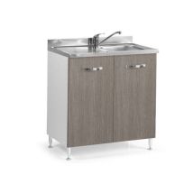 Azur Line - Küchengrundset Unterspüle 80x50x85h 2 Türen Finish Lärche Grau