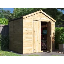 Dunster House Ltd. - Dunster House Bike Shed 2.4m X 1.8m Storage Garden Building Wooden Pressure Treated Overlord Apex