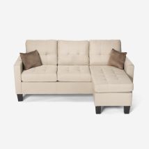 Modus Sofà – Canapé D'Angle 3 Places Moderne Avec Méridienne – Housse En Tissu 100% Polyester – Dimensions 186x138x91,5 Cm – Capacité 300 Kg